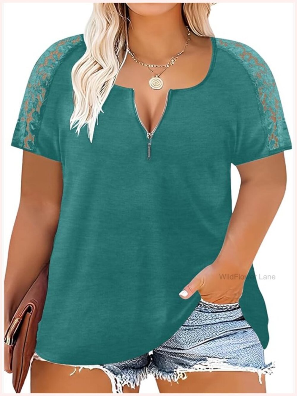 Plus Size Bell Sleeve Tunic Crewneck Blouse Casual Loose Fit T-Shirt